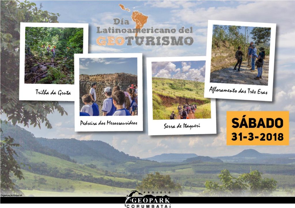 Cartaz das comemorações ao Dia Latinoamericano do Geoturismo no Geopark Corumbataí