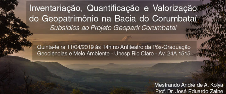 Apresentação do Banco de Dados dos sítios do Geopark Corumbataí